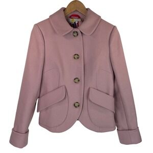 BODEN Anning Jacket Blazer Light Pink Wool Blend Vintage Retro Inspired Sz 6R